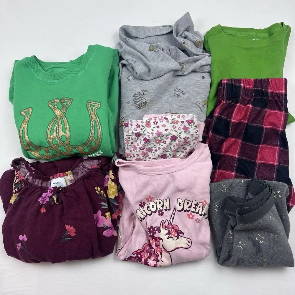 Girls Size 8 Clothing Lot 8 BTSchool Fall Bundle Dresses Shirts Tops Pajamas Med
